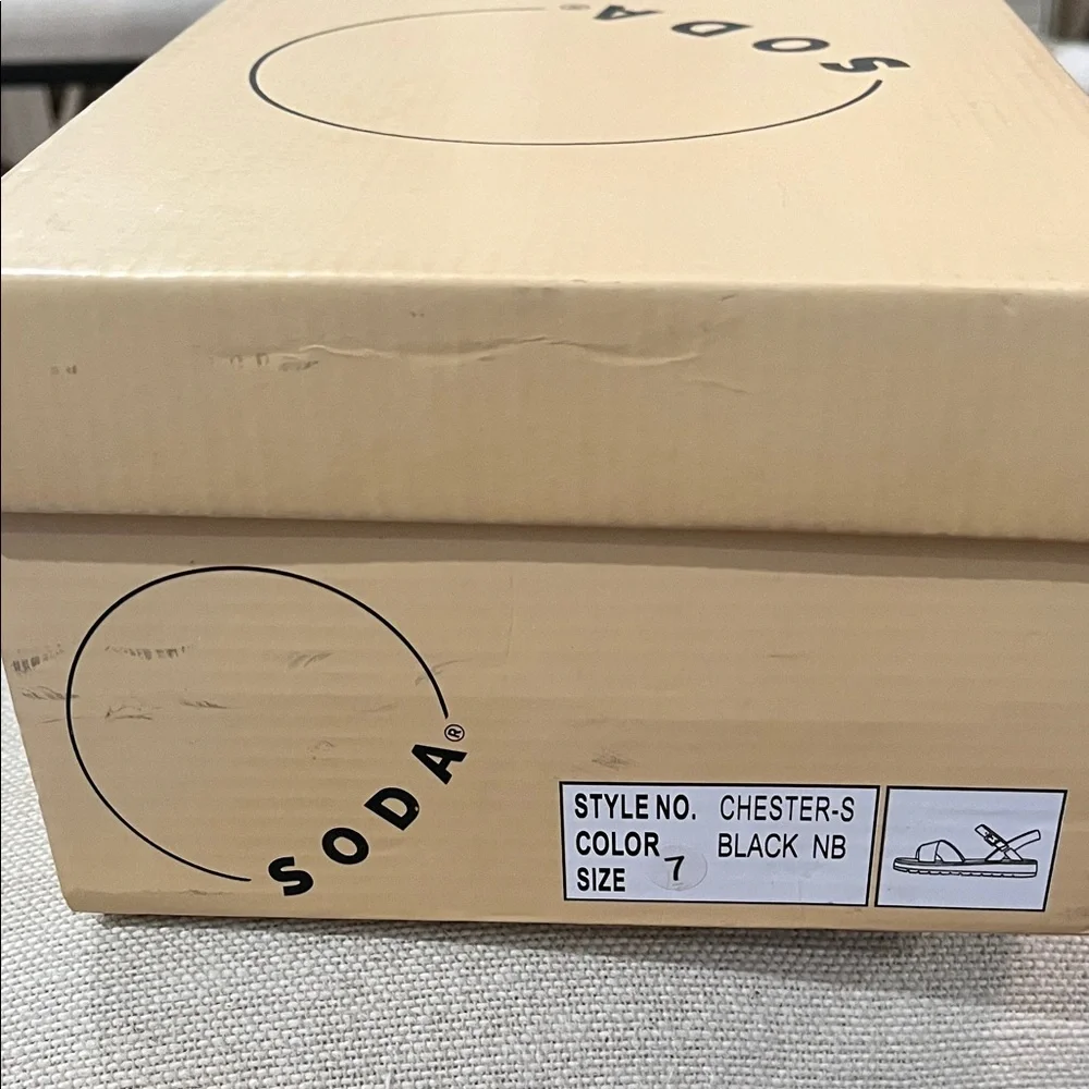 Soda Women's Black Chester-S Wedge Sandals/NIB/7 - Picture 14 of 15